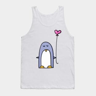 Penguin with heart balloon Tank Top